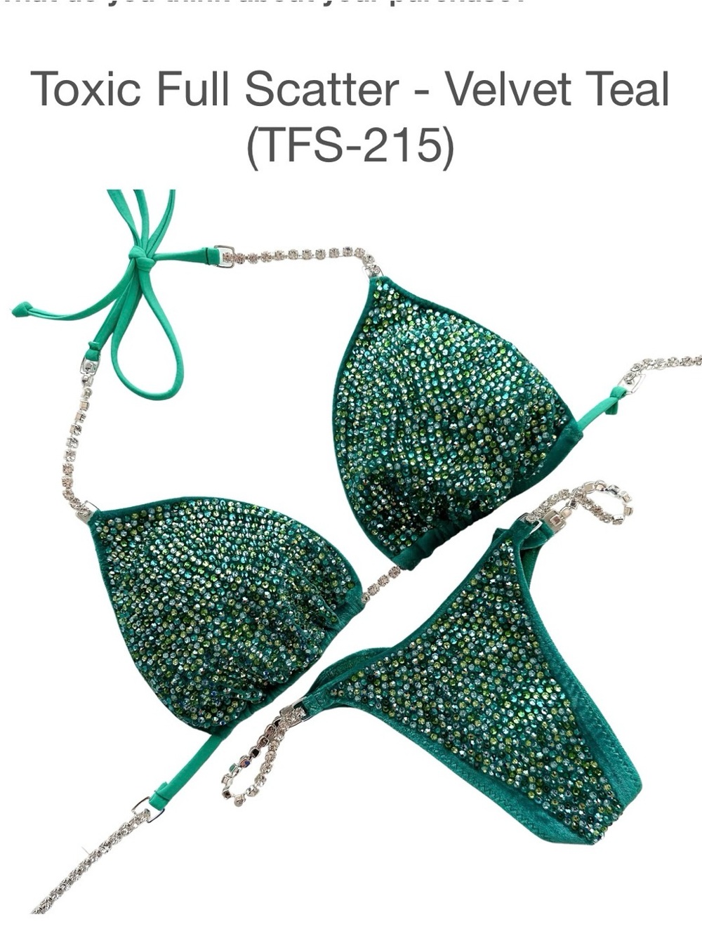 Velvet Teal Crystal Embellished Bikini Set